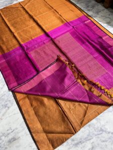 Tassar Raw Silk Saree with Katha Stitch – A Desi Masterpiece