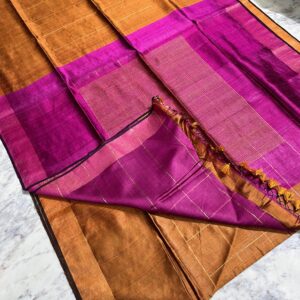 Tassar Raw Silk Saree with Katha Stitch – A Desi Masterpiece