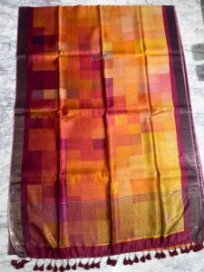 Premium Munga Silk Saree with Digital Print – Full Body Bandar Design